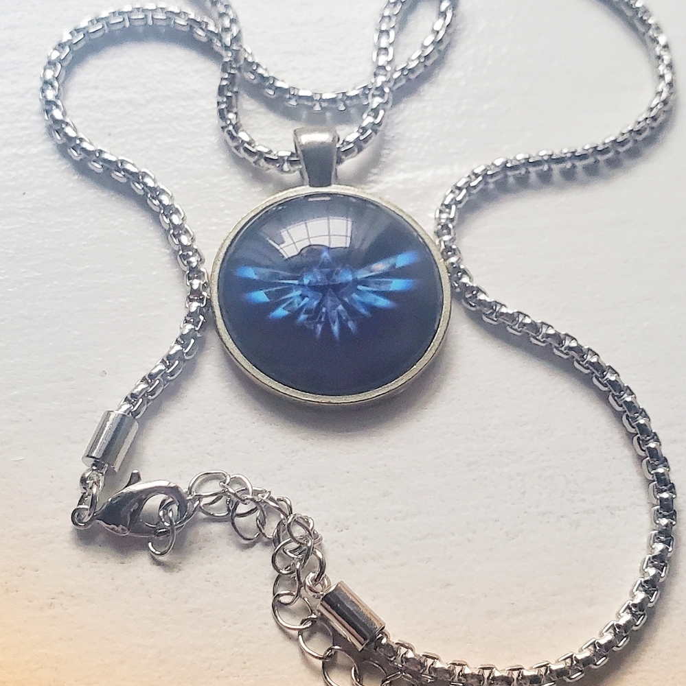 Handmade Zelda Triforce vintage pendant necklace
